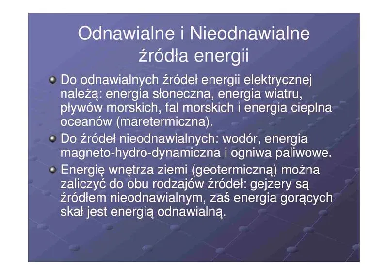 Odnawialne źródła energii