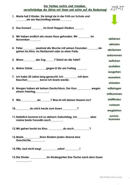 Przedrostki w czasownikach